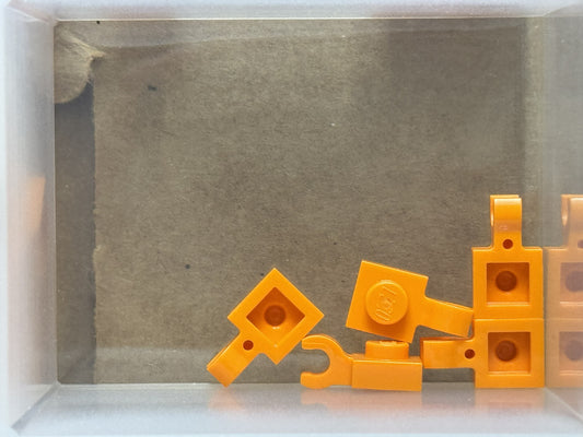 LEGO Parts - Orange Plate 1 x 1 with Open O Clip - No 61252 - QTY 5
