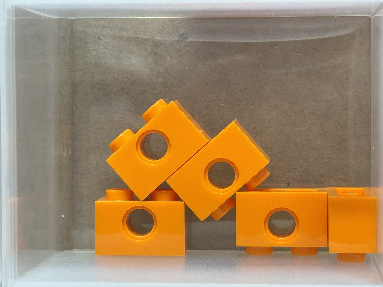 LEGO Parts - Orange Technic, Brick 1 x 2 with Hole - No 3700 - QTY 5