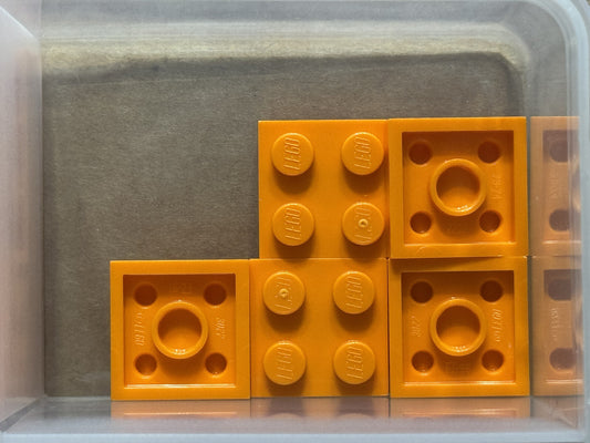 LEGO Parts - Orange Plate 2 x 2 - No 3022 - QTY 5