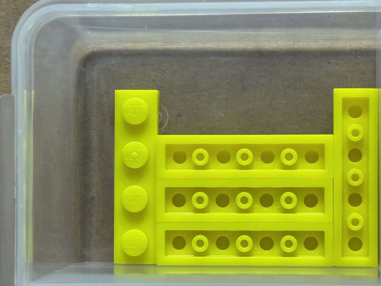 LEGO Parts - Neon Yellow Plate 1 x 4 - No 3710 - QTY 5