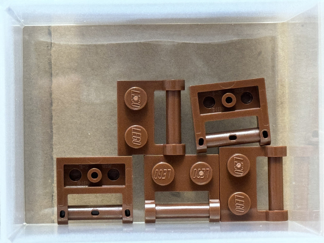 LEGO Parts - Reddish Brown Plate 1 x 2 with Bar Handle Side - No 48336 - QTY 5
