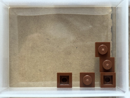 LEGO Parts - Reddish Brown Plate 1 x 1 - No 3024 - QTY 5