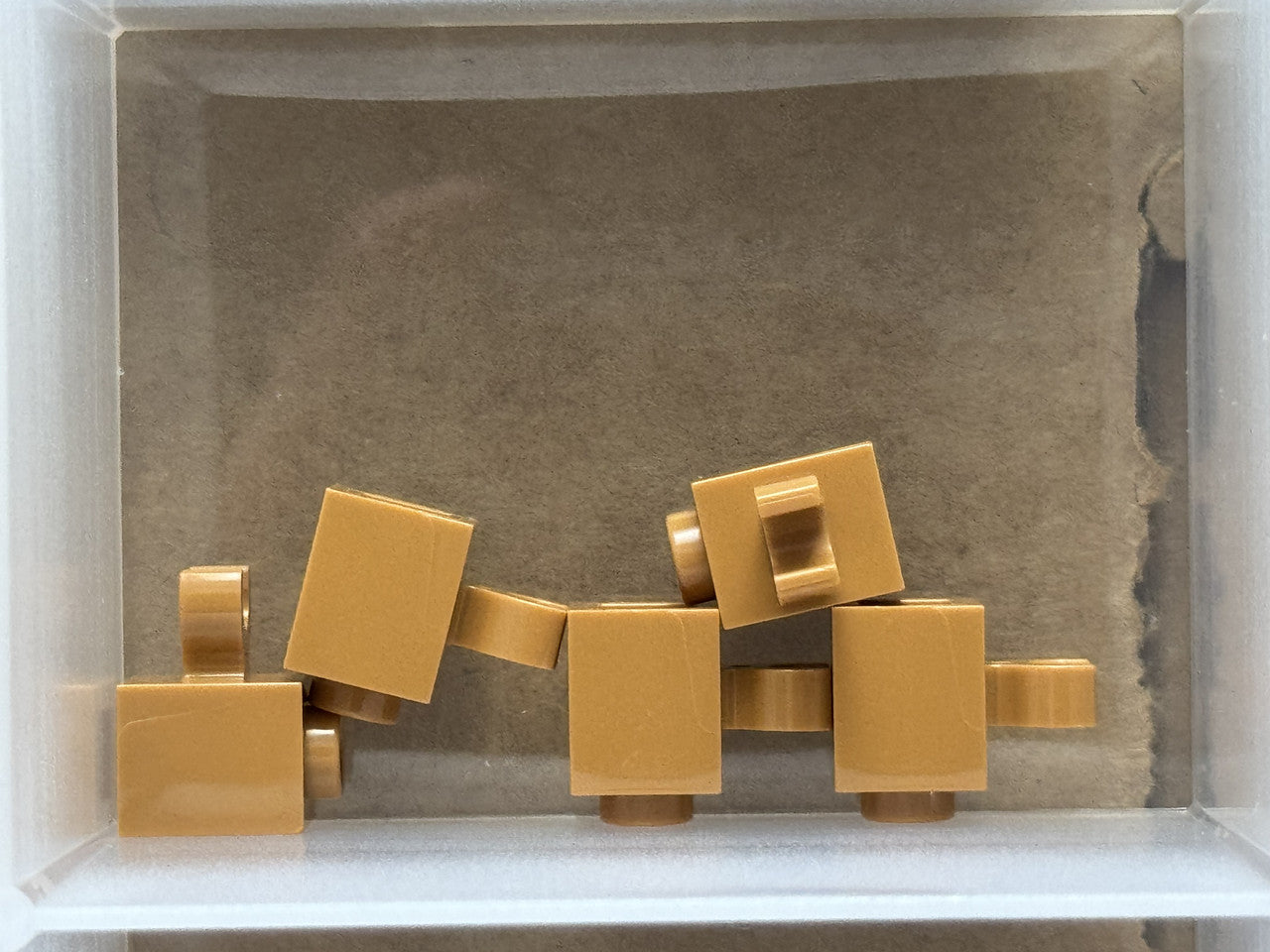 LEGO Parts - Medium Nougat Brick 1 x 1 with Open O Clip - No 60475b - QTY 5