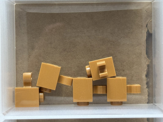 LEGO Parts - Medium Nougat Brick 1 x 1 with Open O Clip - No 60475b - QTY 5