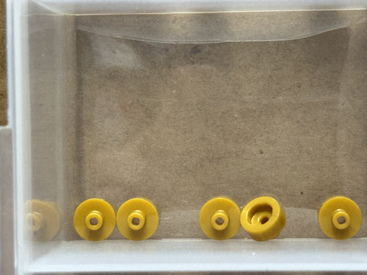 LEGO Parts - Pearl Gold Tile, Round 1 x 1 Bar Small Pin Hole - No 20482 - QTY 5