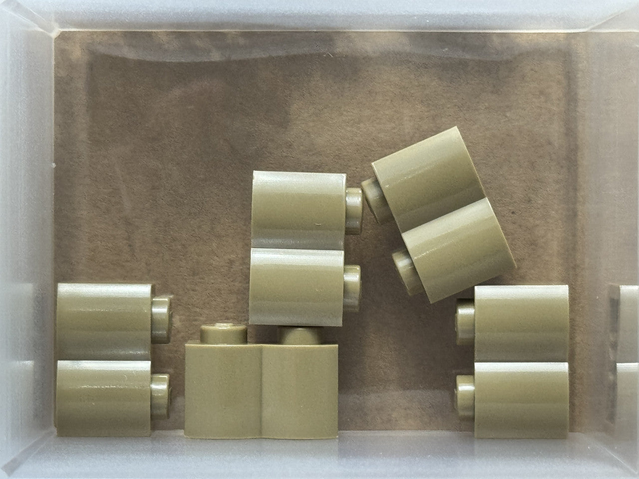 LEGO Parts - Dark Tan Brick, Modified 1 x 2 with Log Profile - No 30136 - QTY 5