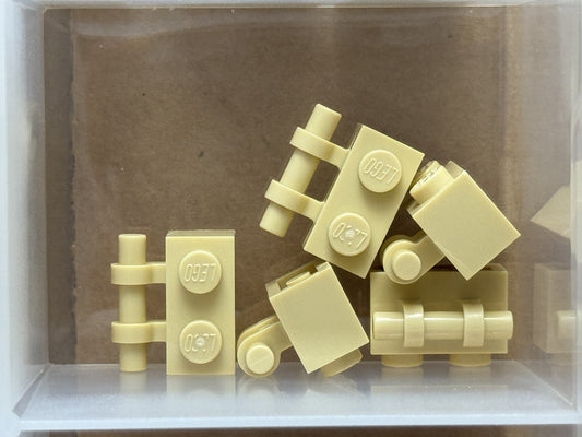 LEGO Parts - Tan Brick 1 x 2 with Bar Handle on Side - No 30236 - QTY 5
