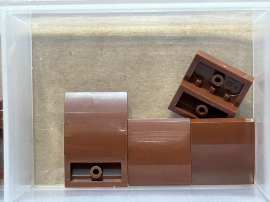LEGO Parts - Reddish Brown Slope, Curved 2 x 2 x 2/3 - No 15068 - QTY 5