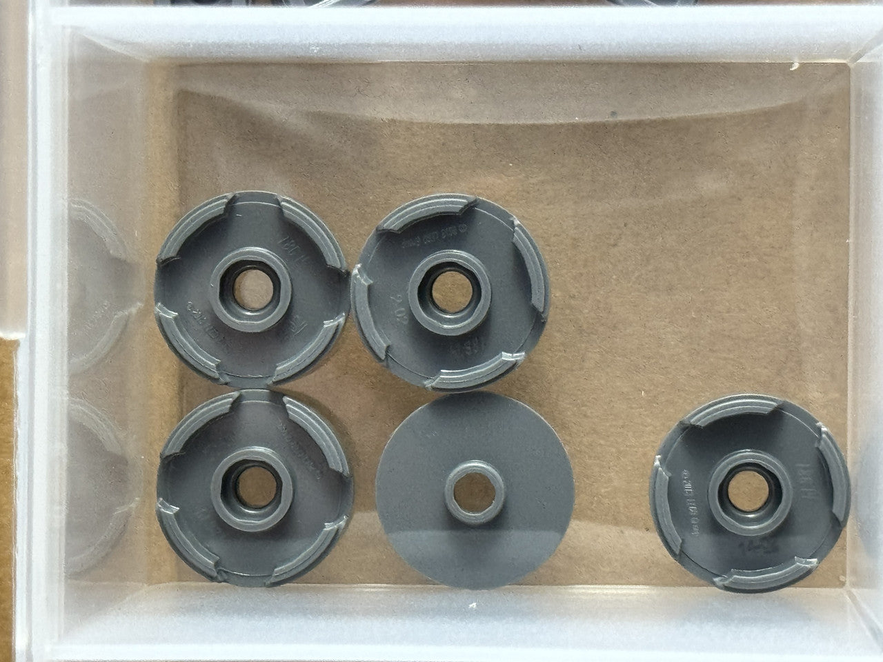 LEGO Parts - Dark Bluish Gray Tile, Round 2 x 2 Open Stud - No 18674 - QTY 5
