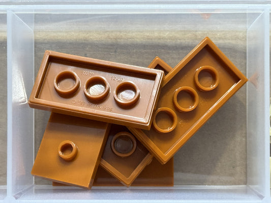 LEGO Parts - Dark Orange Plate 2 x 4 2 Studs (Double Jumper) - No 65509 - QTY 5