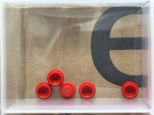 LEGO Parts - Red Plate, Round 1 x 1 - No 4073 - QTY 5