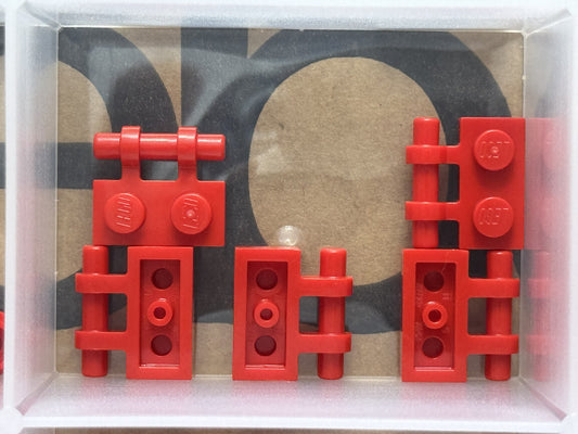 LEGO Parts - Red Plate 1 x 2 with Bar Handle on Side - No 2540 - QTY 5