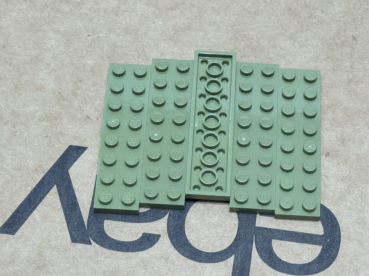 LEGO Parts - Olive Green Plate 2 x 8 - No 3034 - QTY 5