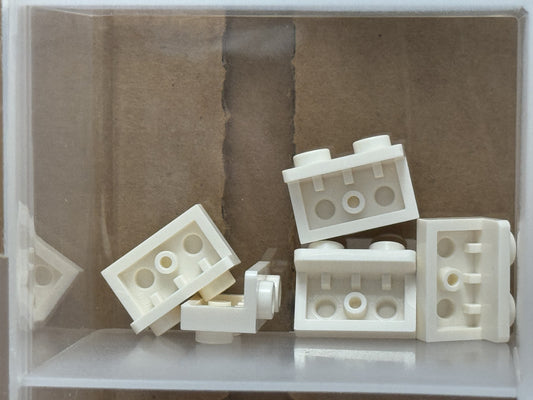 LEGO Parts - White Bracket 1 x 2 - 1 x 2 - No 99781 - QTY 5