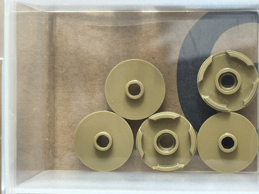 LEGO Parts - Dark Tan Tile, Round 2 x 2 with Open Stud - No 18674 - QTY 5