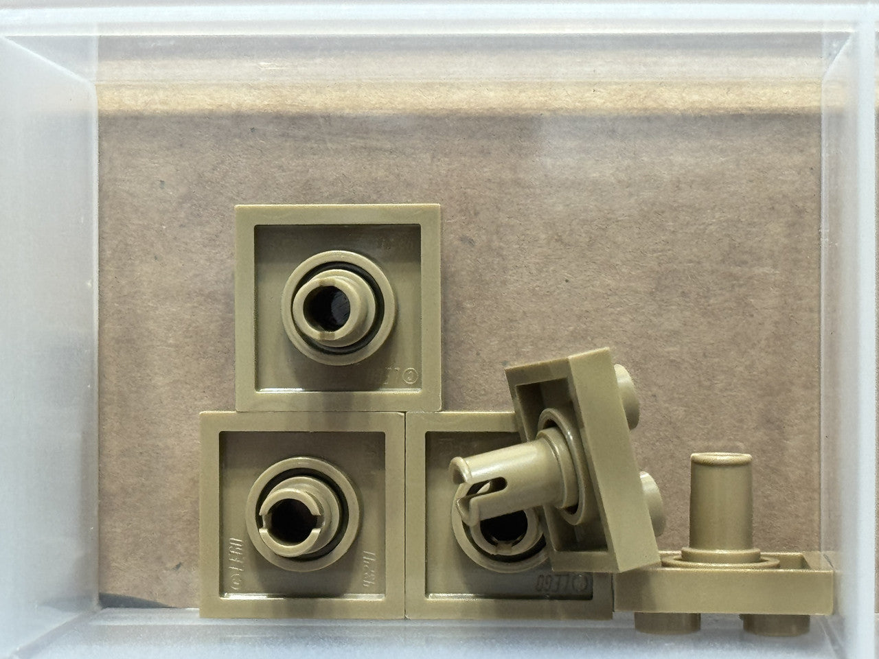 LEGO Parts - Dark Tan Plate, Modified 2 x 2 with Pin on Bottom - No 2476 - QTY 5