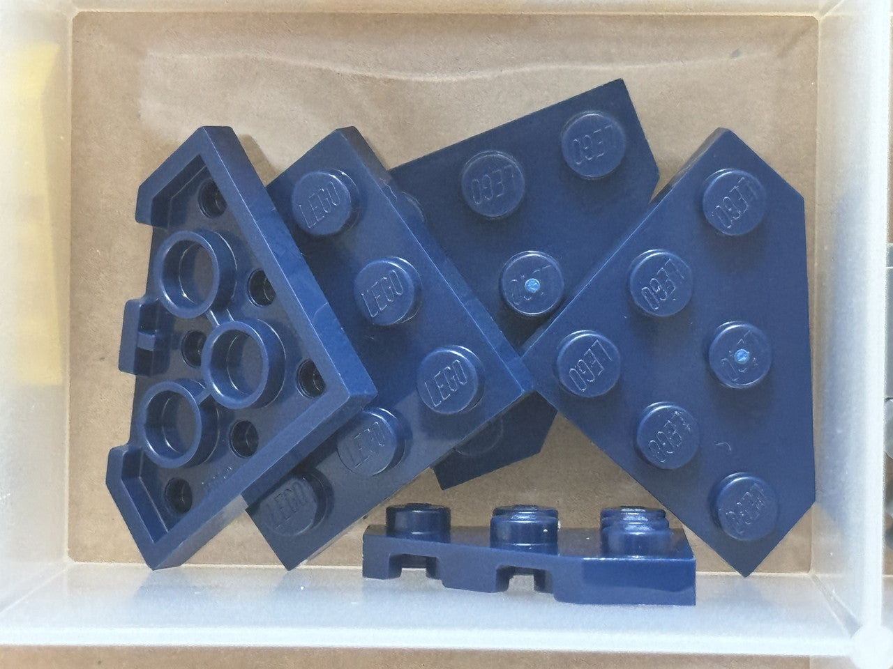 LEGO Parts - Dark Blue Wedge, Plate 3 x 3 Cut Corner - No 2450 - QTY 5