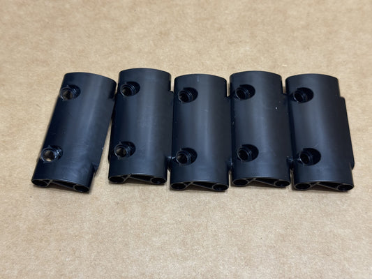 LEGO Parts - Black Technic, Panel Curved 7 x 3 2 Pin Holes - No 24119 - QTY 5