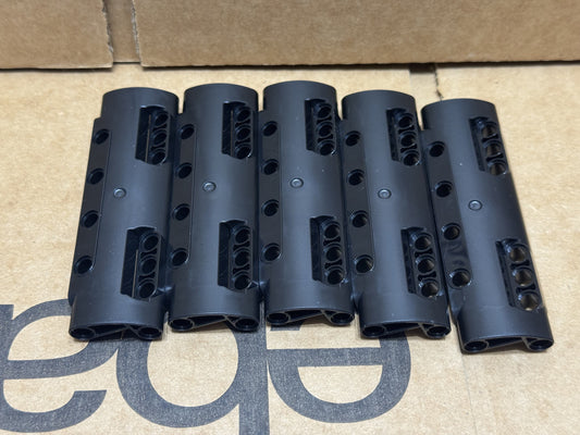 LEGO Parts - Black Technic, Panel Curved 11 x 3 10 Pin Holes - No 11954 - QTY 5
