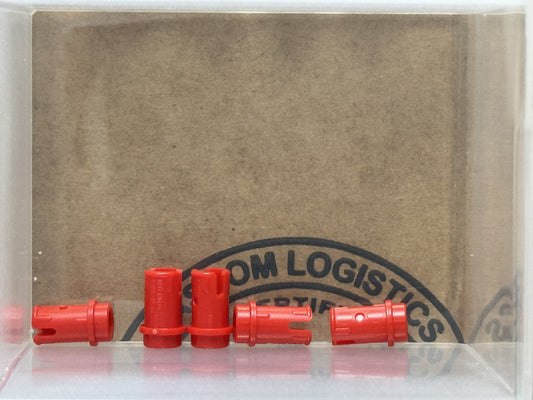 LEGO Parts - Red Technic, Pin 1/2 with Friction Ridges - No 89678 - QTY 5