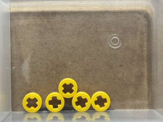 LEGO Parts - Yellow Technic Bush 1/2 Smooth - No 4265c - QTY 5