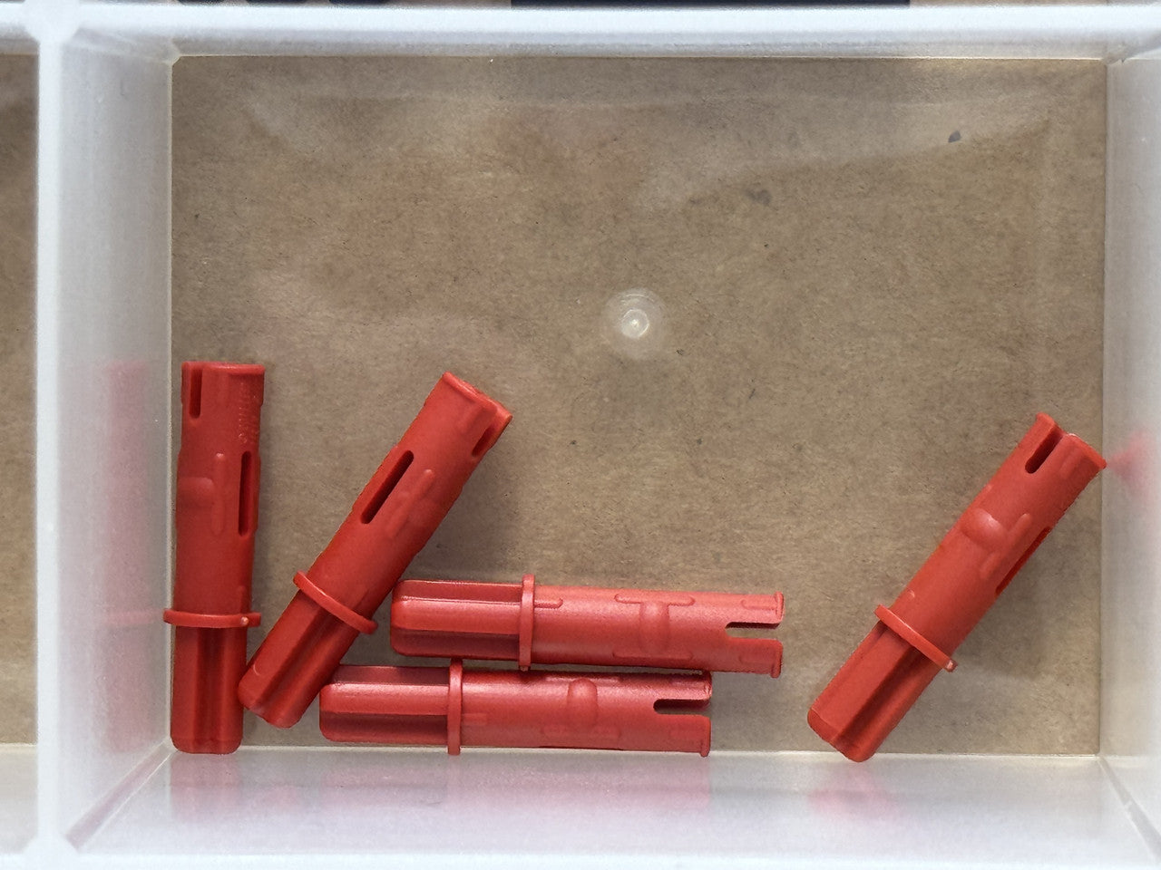 LEGO Parts - Red Technic, Axle 1L with Pin 2L - No 11214 - QTY 5