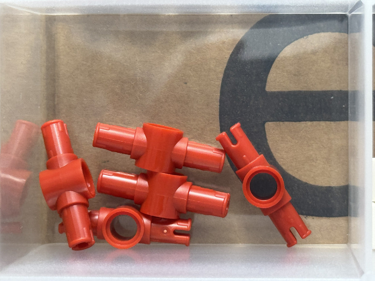 LEGO Parts - Red Technic, Pin 3L with Center Pin Hole - No 87082 - QTY 5
