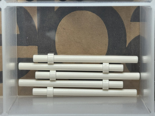 LEGO Parts - White Bar 6L with Stop Ring - No 63965 - QTY 5