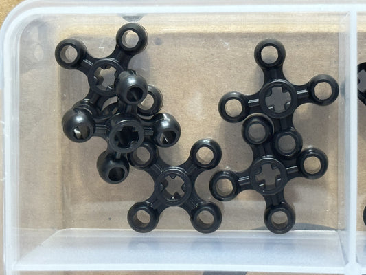 LEGO Parts - Black Technic Gear Knob Cog Wheel with Axle Hole - No 32072 - QTY 5