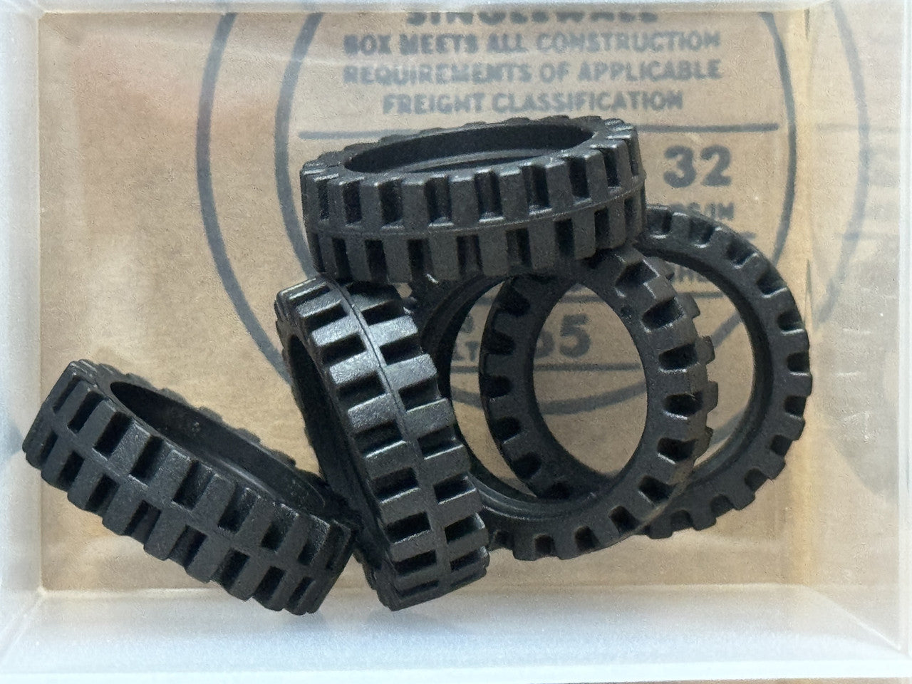 LEGO Parts - Black Tire 24mm D. x 7mm Offset Tread - No 61254 - QTY 5
