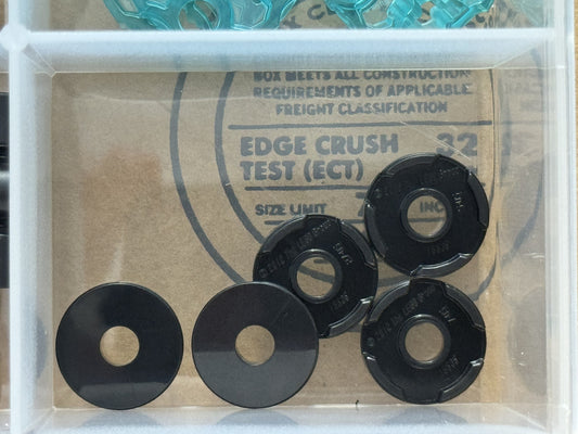 LEGO Parts - Black Tile, Round 2 x 2 with Hole - No 15535 - QTY 5