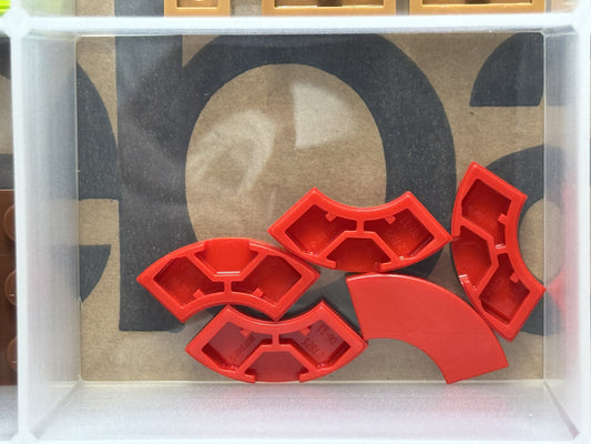 LEGO Parts - Red Tile, Round Corner 2 x 2 Macaroni - No 27925 - QTY 5