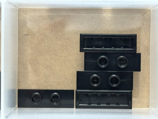 LEGO Parts - Black Plate 1 x 3 with 2 Studs (Double Jumper) - No 34103 - QTY 5