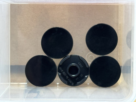 LEGO Parts - Black Tile, Round 2 x 2 with Bottom Stud Holder - No 14769 - QTY 5