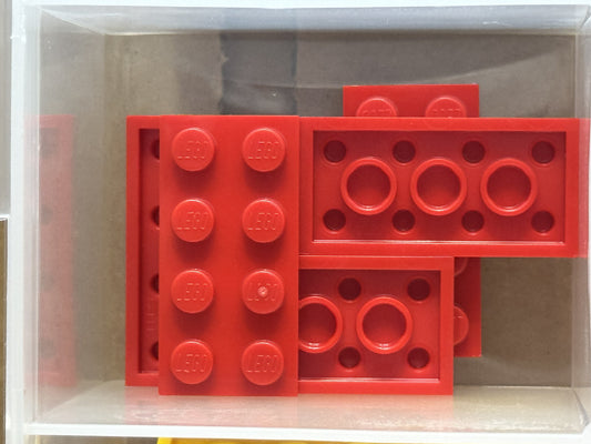 LEGO Parts - Red Plate 2 x 4 - No 3020 - QTY 5
