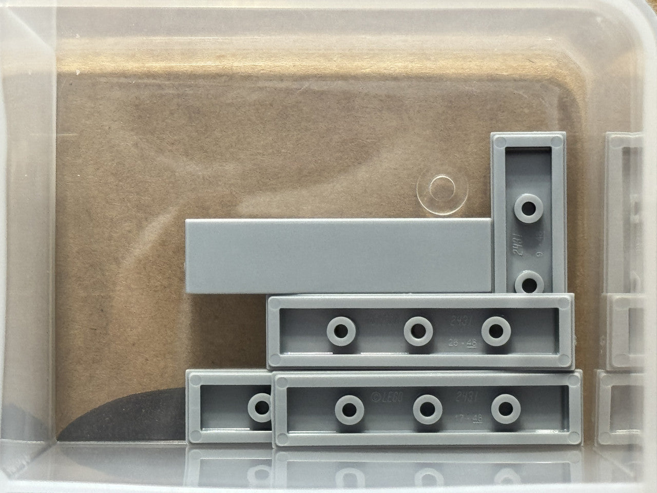 LEGO Parts - Light Bluish Gray Tile 1 x 4 - No 2431 - QTY 5