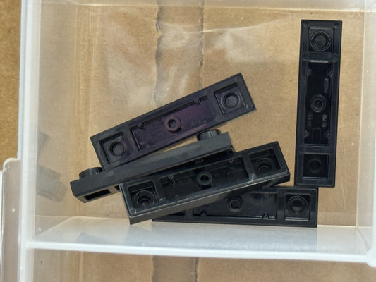 LEGO Parts - Black Plate 1 x 4 with 2 Studs with Groove - No 41740 - QTY 5