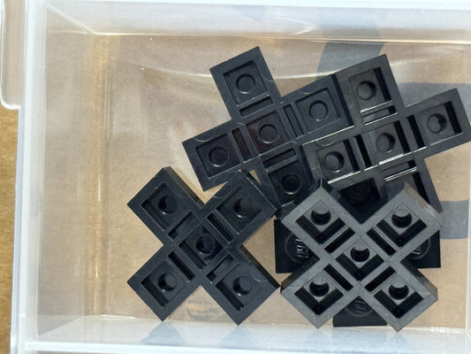 LEGO Parts - Black Plate, Modified 3 x 3 Cross - No 15397 - QTY 5