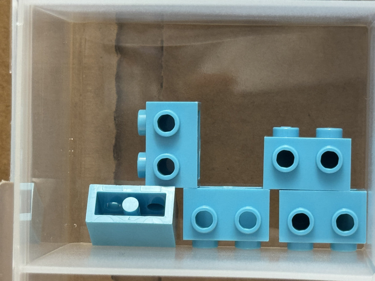 LEGO Parts - Medium Azure Brick 1 x 2 with Studs on 1 Side - No 11211 - QTY 5