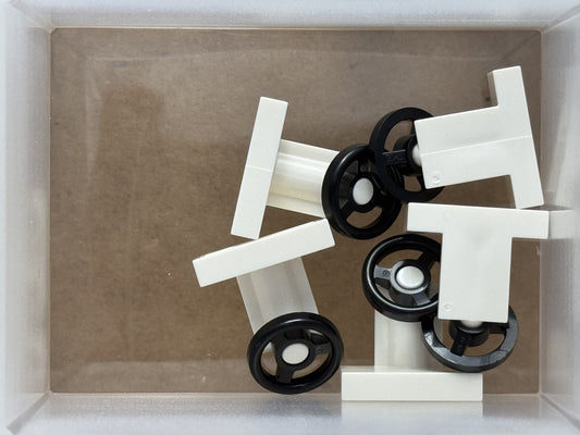 LEGO Parts - White Vehicle, Steering Stand 1 x 2 - No 3829c01 - QTY 5