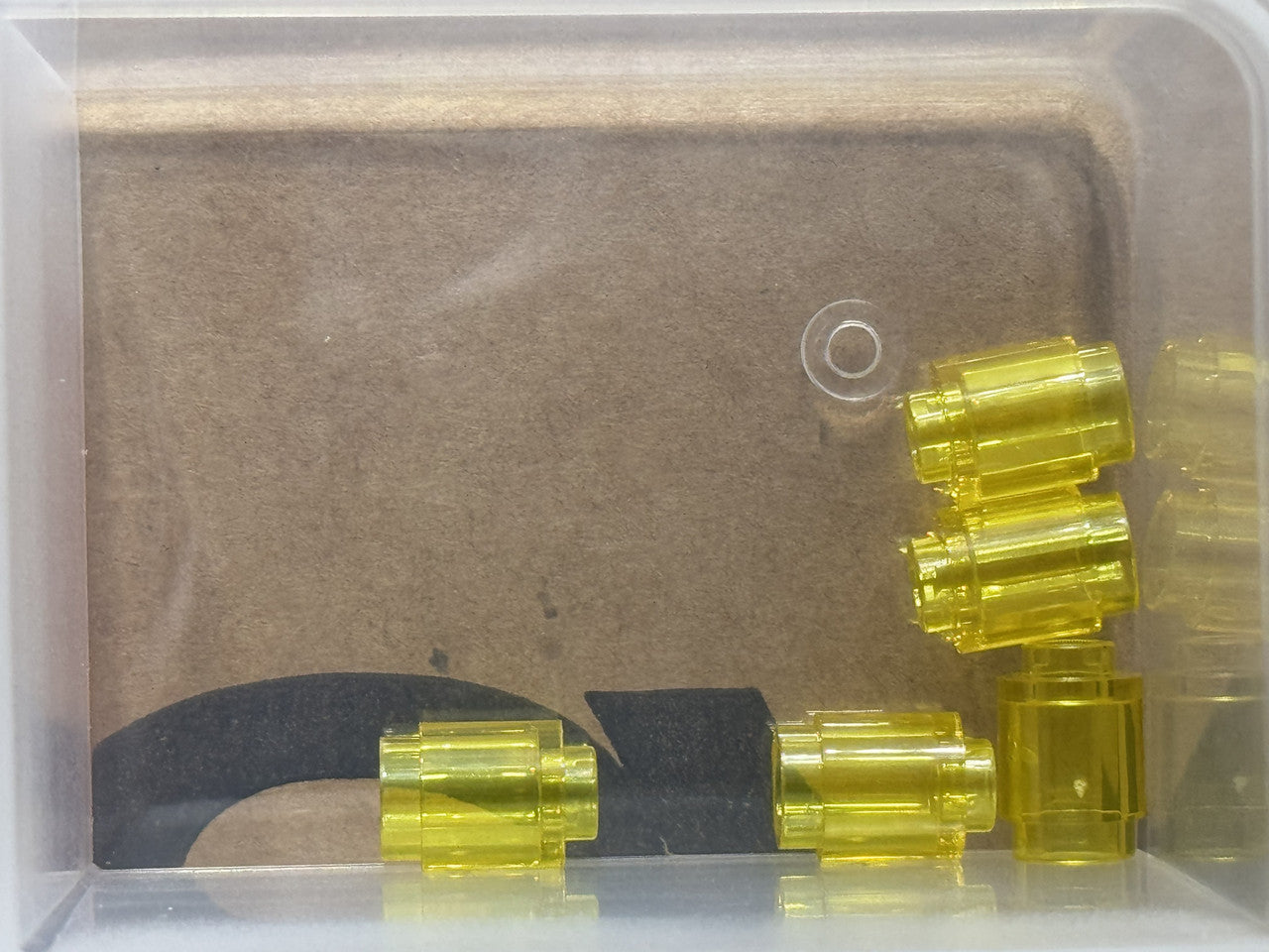 LEGO Parts - Trans-Yellow Brick, Round 1 x 1 - No 3062 - QTY 5
