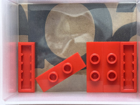 LEGO Parts - Red Plate 1 x 3 with 2 Studs (Double Jumper) - No 34103 - QTY 5