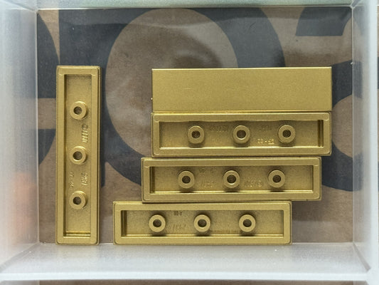 LEGO Parts - Metallic Gold Tile 1 x 4 - No 2431 - QTY 5