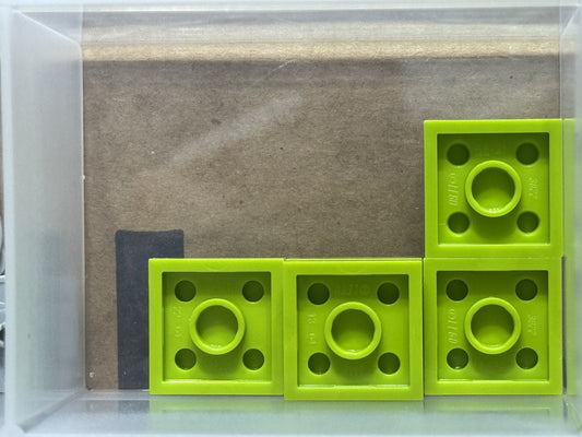 LEGO Parts - Lime Plate 2 x 2 - No 3022 - QTY 5