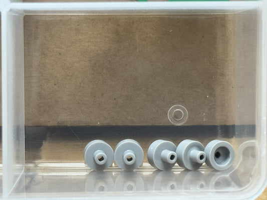 LEGO Parts - Light Bluish Gray Tile, Round 1 x 1 Bar Pin Hole - No 20482 - QTY 5