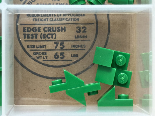 LEGO Parts - Green Slope 45 2 x 1 with 2/3 Cutout - No 92946 - QTY 5