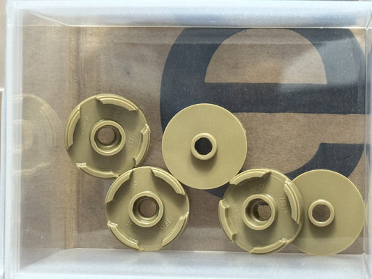 LEGO Parts - Dark Tan Tile, Round 2 x 2 with Open Stud - No 18674 - QTY 5