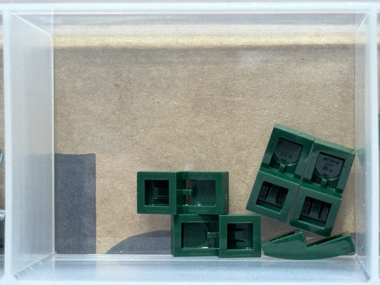 LEGO Parts - Dark Green Slope, Curved 2 x 1 x 2/3 - No 11477 - QTY 5