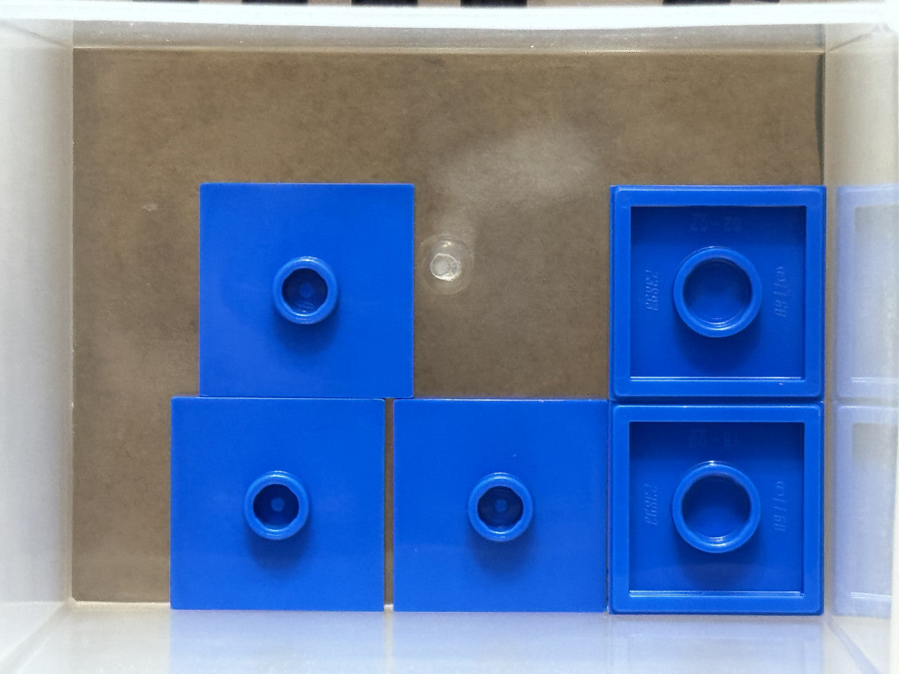 LEGO Parts - Blue Plate 2 x 2 1 Stud in Center (Jumper) - No 87580 - QTY 5