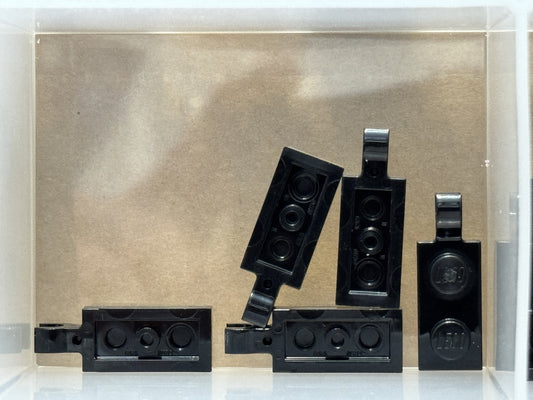 LEGO Parts - Black Plate 1 x 2 with Clip on End - No 63868 - QTY 5
